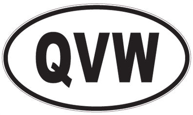 QVW - 3 Letter Initials Oval Sticker