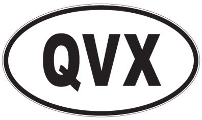 QVX - 3 Letter Initials Oval Sticker