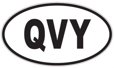 QVY - 3 Letter Initials Oval Sticker