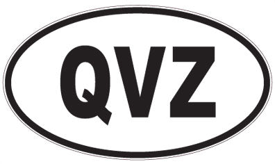 QVZ - 3 Letter Initials Oval Sticker