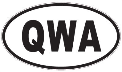 QWA - 3 Letter Initials Oval Sticker