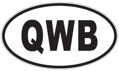 QWB - 3 Letter Initials Oval Sticker