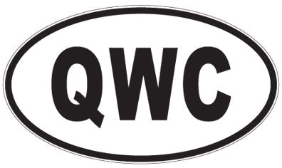 QWC - 3 Letter Initials Oval Sticker