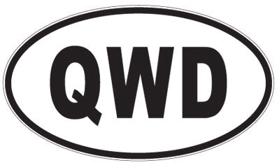 QWD - 3 Letter Initials Oval Sticker