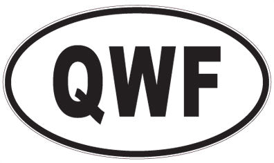 QWF - 3 Letter Initials Oval Sticker
