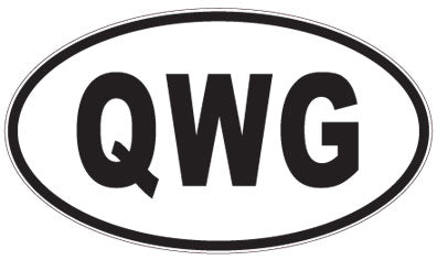 QWG - 3 Letter Initials Oval Sticker