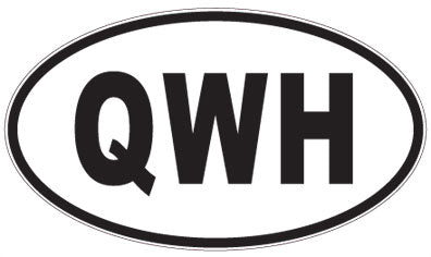 QWH - 3 Letter Initials Oval Sticker