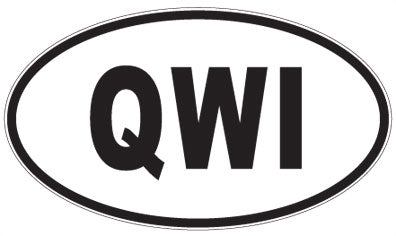 QWI - 3 Letter Initials Oval Sticker