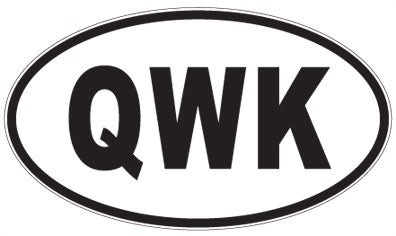 QWK - 3 Letter Initials Oval Sticker