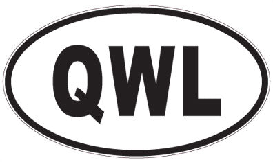 QWL - 3 Letter Initials Oval Sticker