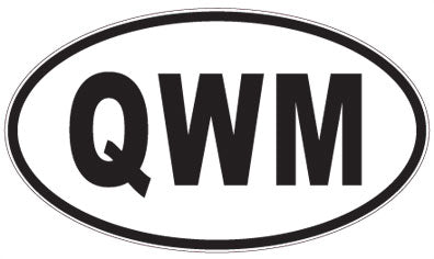 QWM - 3 Letter Initials Oval Sticker