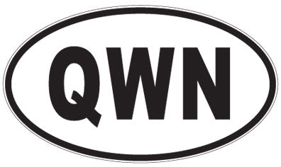 QWN - 3 Letter Initials Oval Sticker
