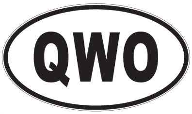 QWO - 3 Letter Initials Oval Sticker