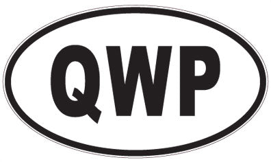 QWP - 3 Letter Initials Oval Sticker
