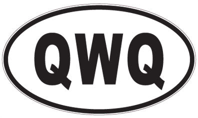 QWQ - 3 Letter Initials Oval Sticker