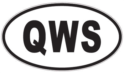 QWS - 3 Letter Initials Oval Sticker