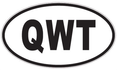 QWT - 3 Letter Initials Oval Sticker