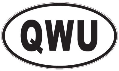QWU - 3 Letter Initials Oval Sticker
