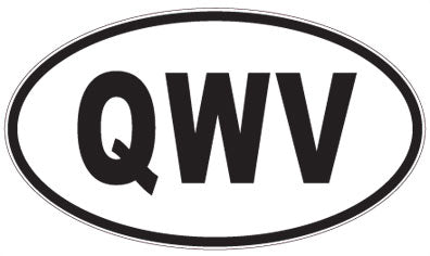 QWV - 3 Letter Initials Oval Sticker