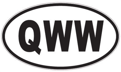 QWW - 3 Letter Initials Oval Sticker