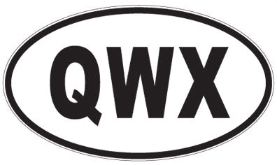 QWX - 3 Letter Initials Oval Sticker