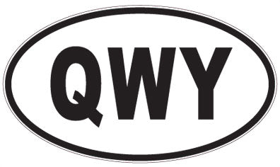 QWY - 3 Letter Initials Oval Sticker