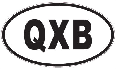 QXB - 3 Letter Initials Oval Sticker