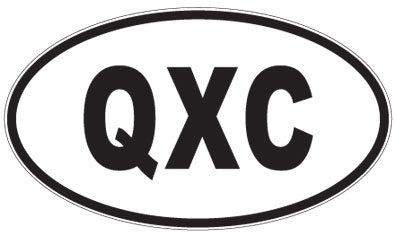 QXC - 3 Letter Initials Oval Sticker
