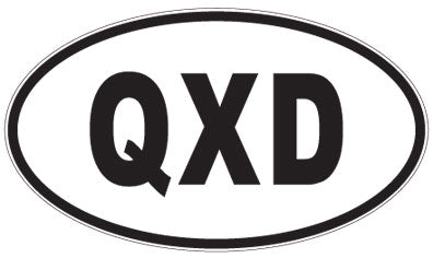 QXD - 3 Letter Initials Oval Sticker