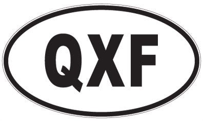 QXF - 3 Letter Initials Oval Sticker
