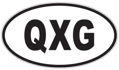 QXG - 3 Letter Initials Oval Sticker