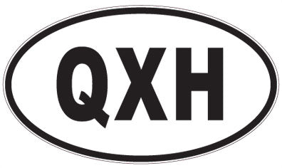 QXH - 3 Letter Initials Oval Sticker