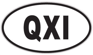QXI - 3 Letter Initials Oval Sticker