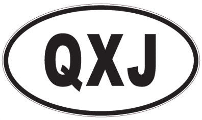 QXJ - 3 Letter Initials Oval Sticker