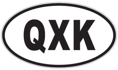 QXK - 3 Letter Initials Oval Sticker