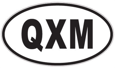 QXM - 3 Letter Initials Oval Sticker
