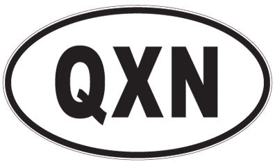 QXN - 3 Letter Initials Oval Sticker