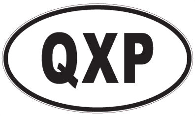 QXP - 3 Letter Initials Oval Sticker