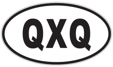 QXQ - 3 Letter Initials Oval Sticker