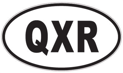 QXR - 3 Letter Initials Oval Sticker