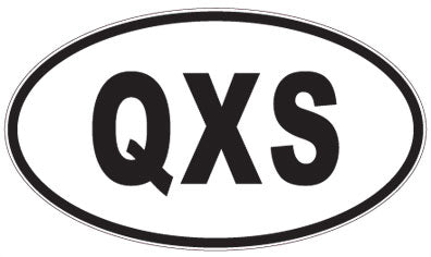 QXS - 3 Letter Initials Oval Sticker