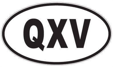 QXV - 3 Letter Initials Oval Sticker