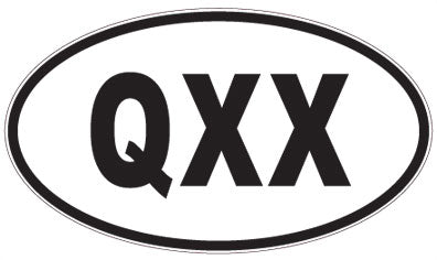 QXX - 3 Letter Initials Oval Sticker