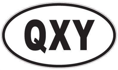 QXY - 3 Letter Initials Oval Sticker