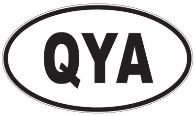 QYA - 3 Letter Initials Oval Sticker