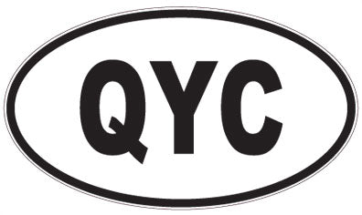 QYC - 3 Letter Initials Oval Sticker