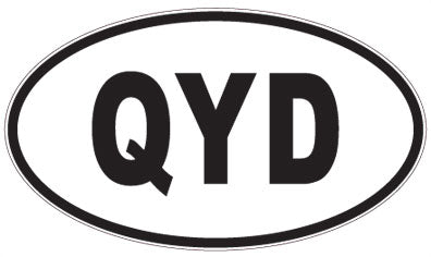 QYD - 3 Letter Initials Oval Sticker