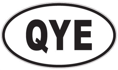 QYE - 3 Letter Initials Oval Sticker