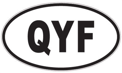QYF - 3 Letter Initials Oval Sticker