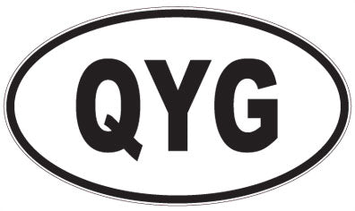 QYG - 3 Letter Initials Oval Sticker